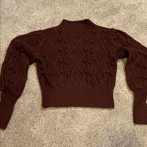 Chelsea & Violet Textured Knit Sweater in Rich Brown